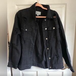 Oversized black jean jacket